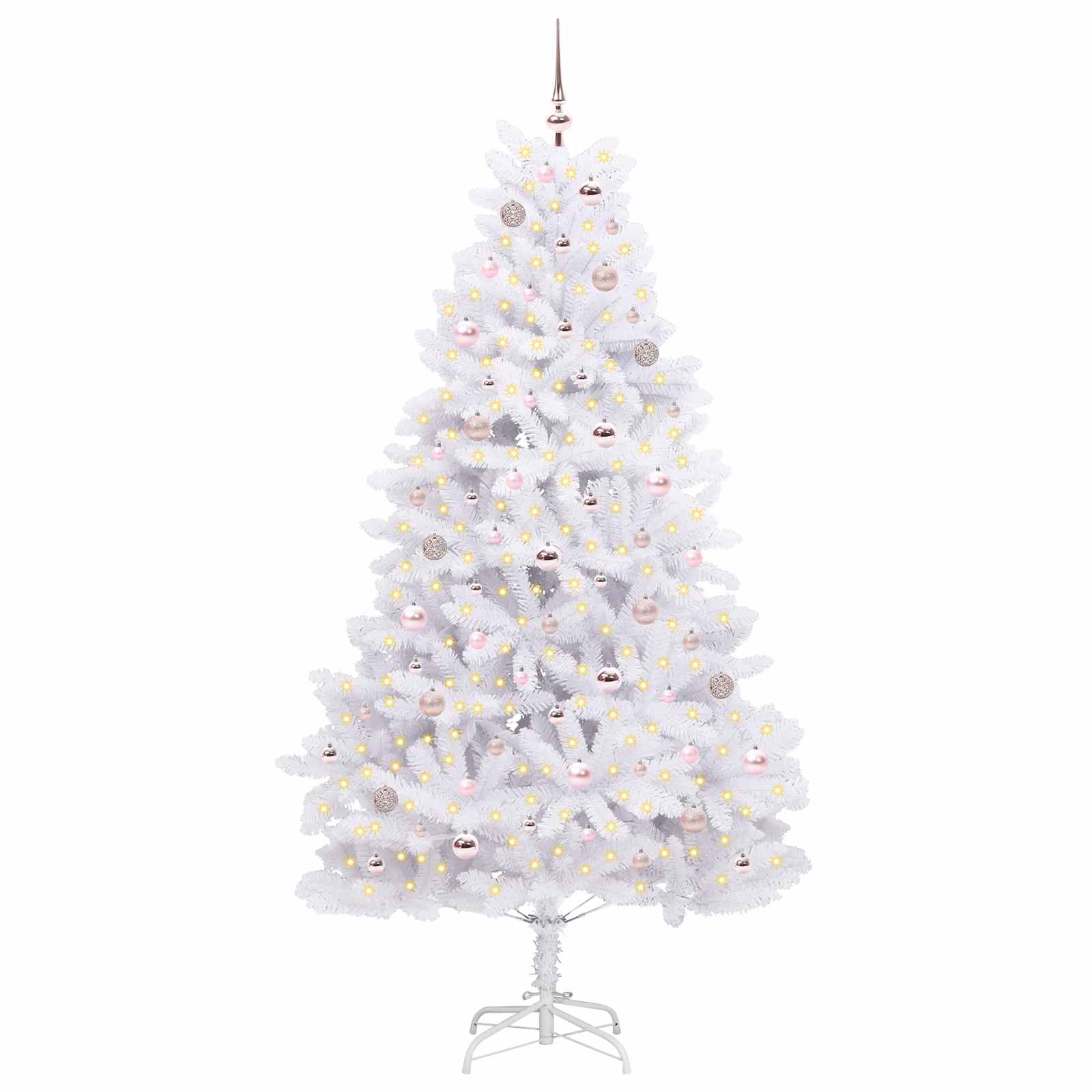 Kunstmatige Inklapbare Kerstboom Wit Pvc En Staal 210 cm