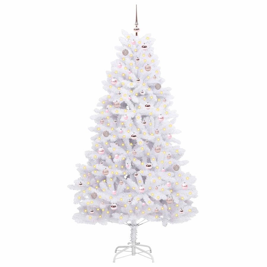 Kunstmatige Inklapbare Kerstboom Wit Pvc En Staal 210 cm