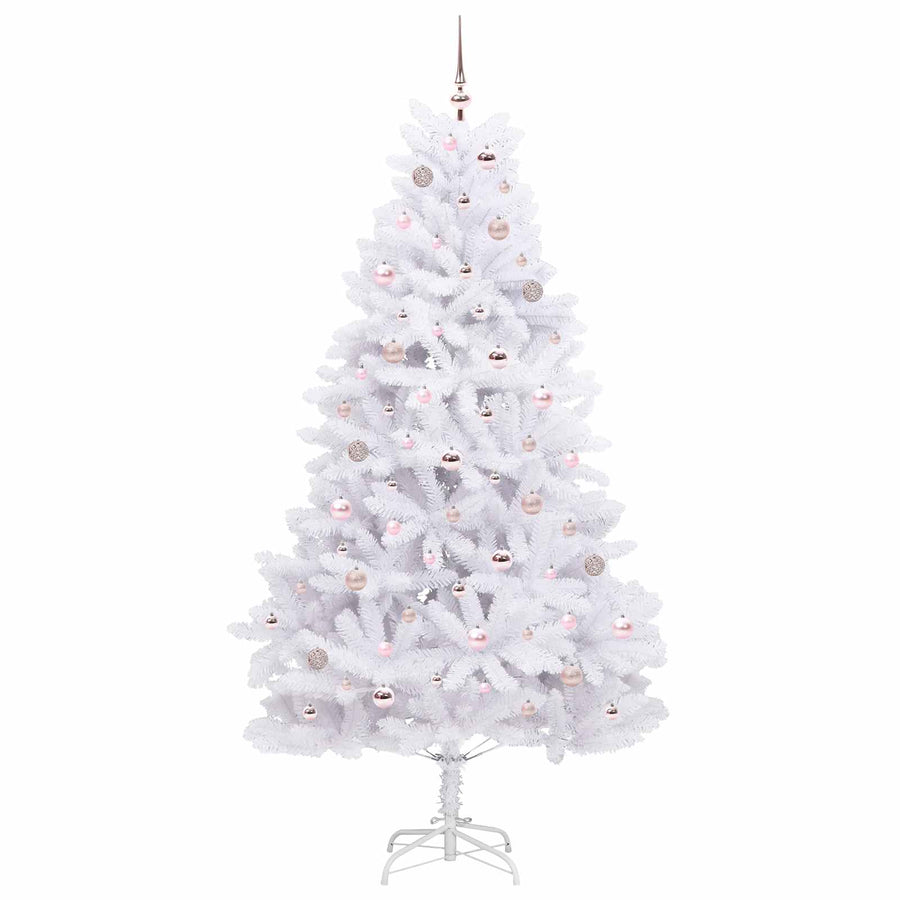 Kunstmatige Inklapbare Kerstboom Wit Pvc En Staal 210 cm