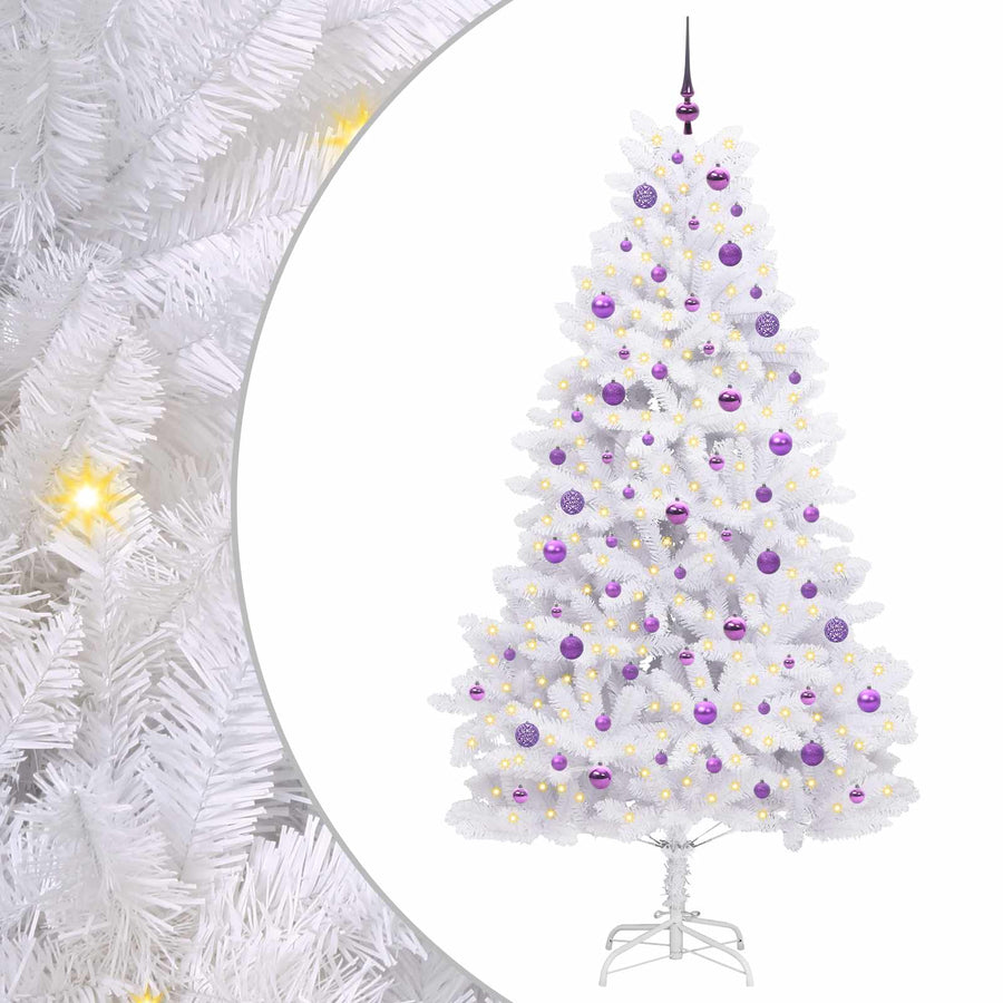 Kunstmatige Inklapbare Kerstboom Wit Pvc En Staal 210 cm