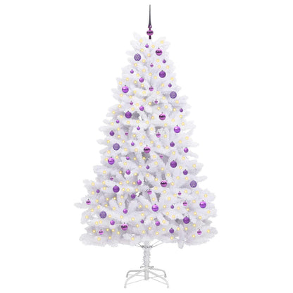 Kunstmatige Inklapbare Kerstboom Wit Pvc En Staal 210 cm