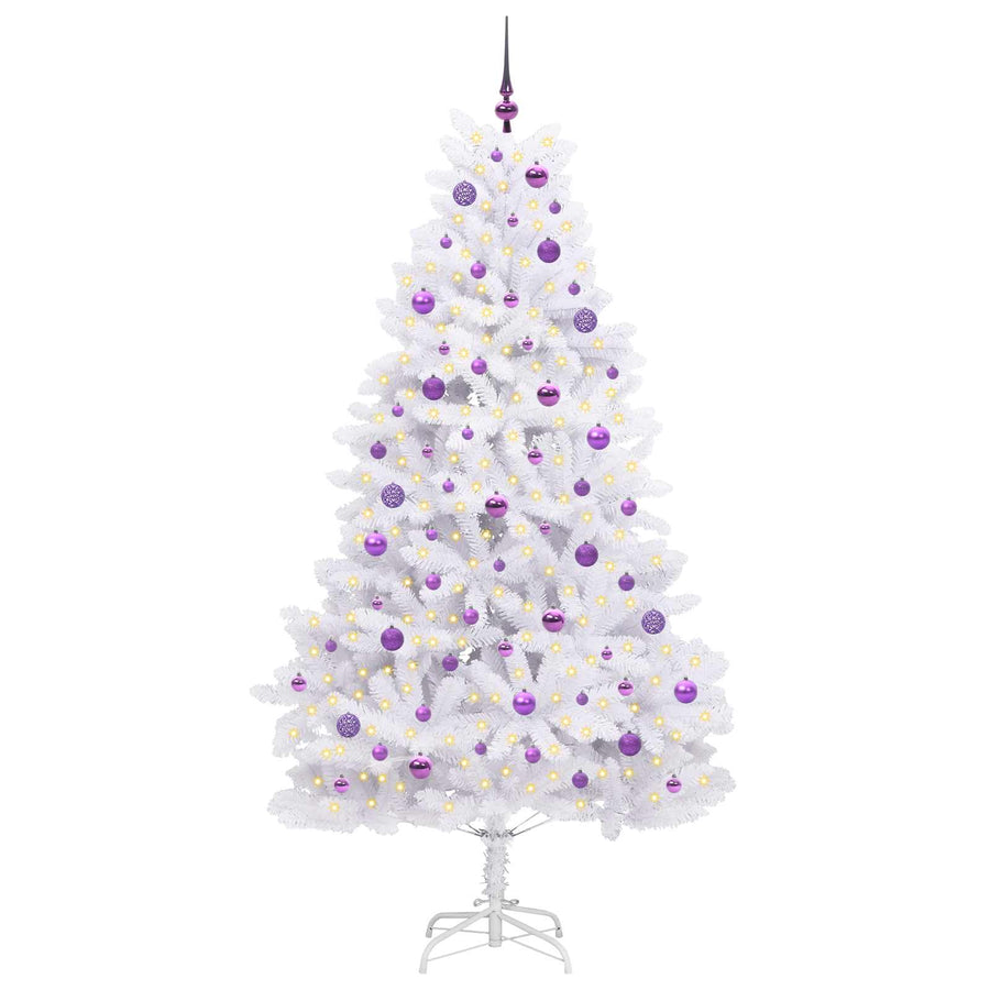 Kunstmatige Inklapbare Kerstboom Wit Pvc En Staal 210 cm