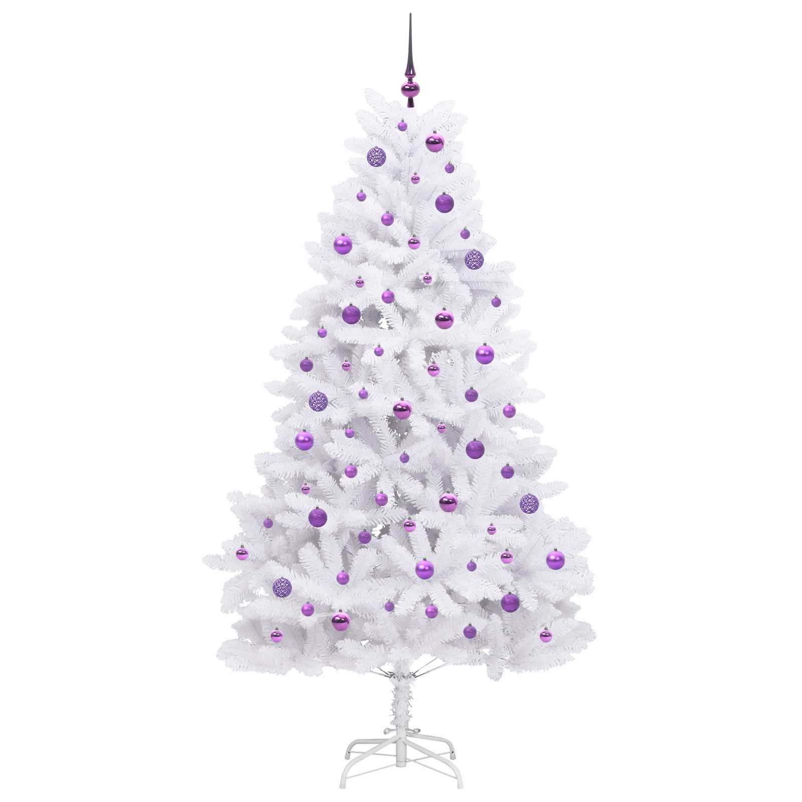 Kunstmatige Inklapbare Kerstboom Wit Pvc En Staal 210 cm