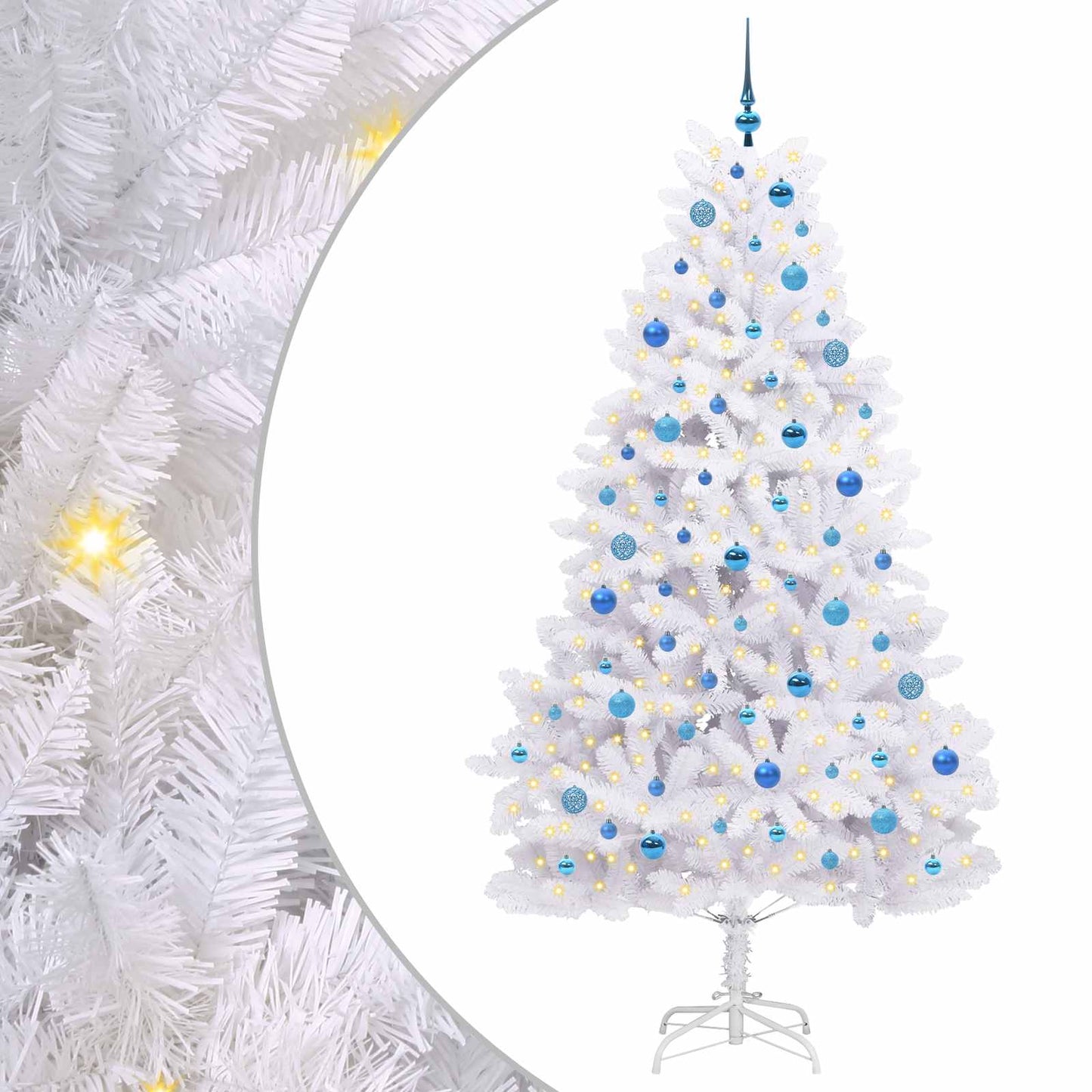 Kunstmatige Inklapbare Kerstboom Wit Pvc En Staal 210 cm
