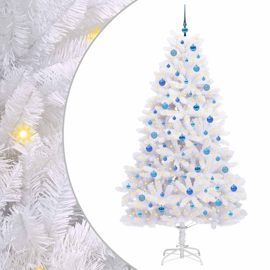 Kunstmatige Inklapbare Kerstboom Wit Pvc En Staal 210 cm