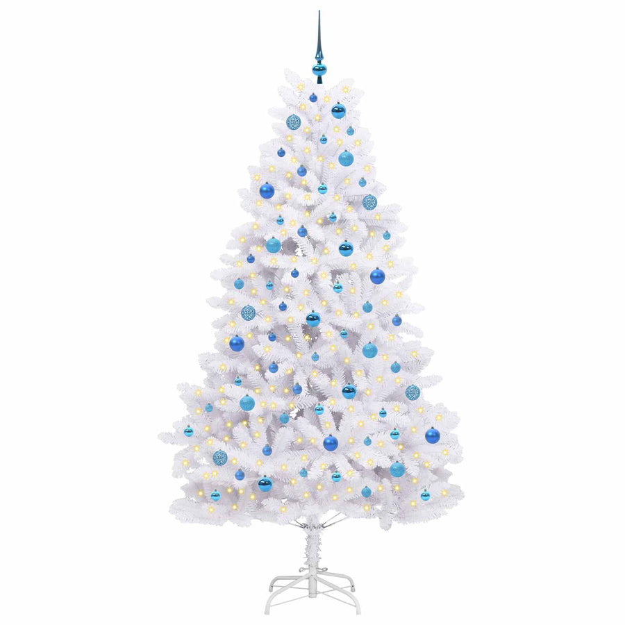 Kunstmatige Inklapbare Kerstboom Wit Pvc En Staal 210 cm