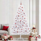 Artificial Foldable Christmas Tree White 240 cm PVC and Steel