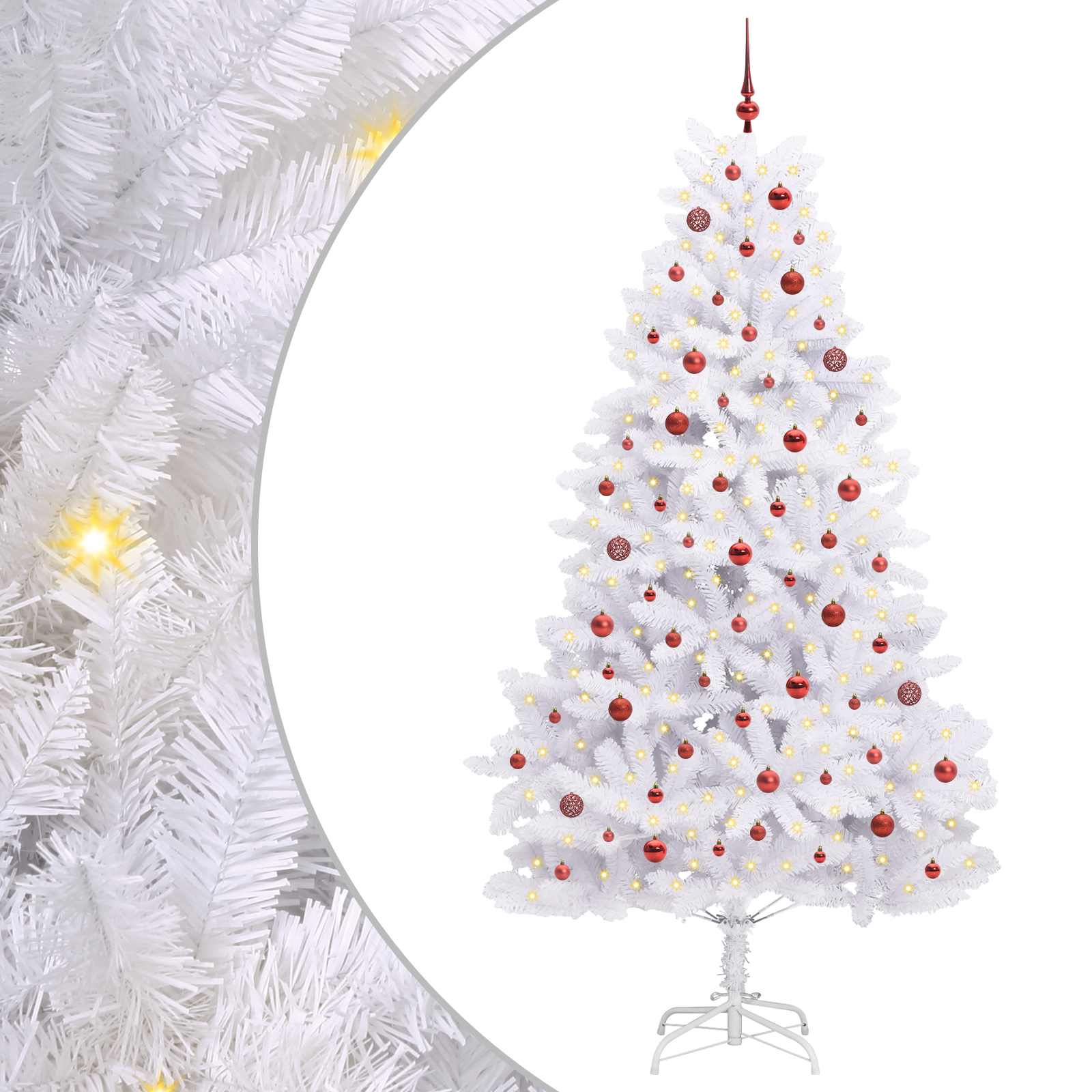 Kunstmatige Inklapbare Kerstboom Wit 240 cm PVC en staal