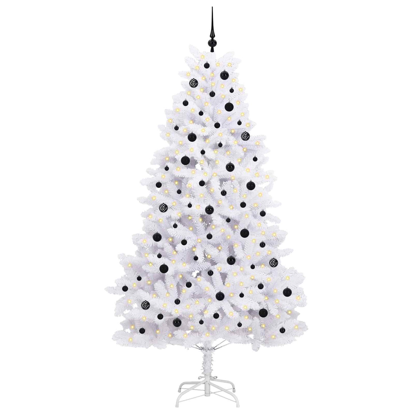 Kunstmatige Inklapbare Kerstboom Wit 240 cm PVC en staal