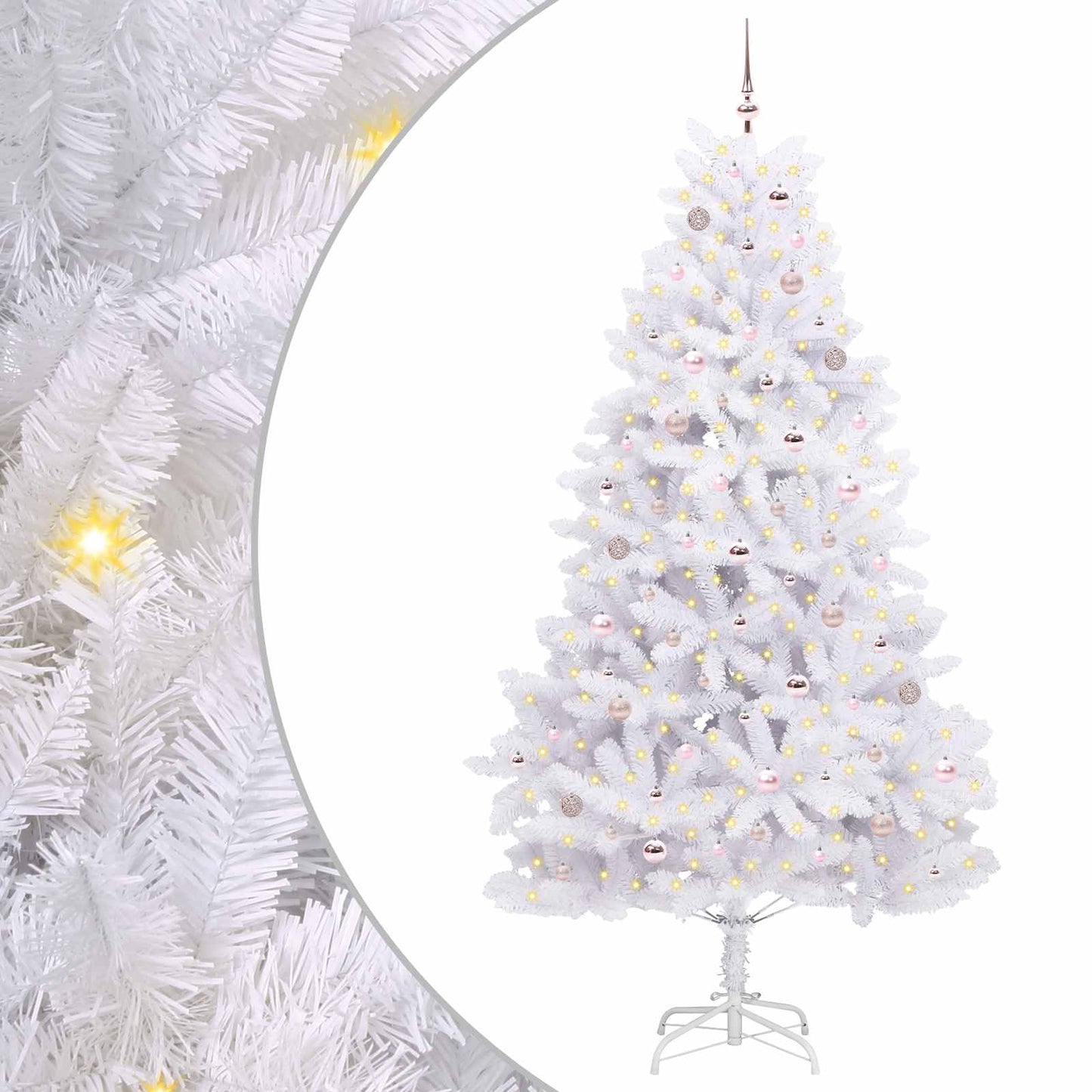 Kunstmatige Inklapbare Kerstboom Wit 240 cm PVC en staal
