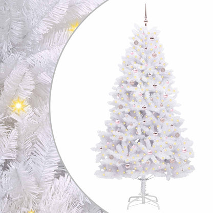 Kunstmatige Inklapbare Kerstboom Wit 240 cm PVC en staal
