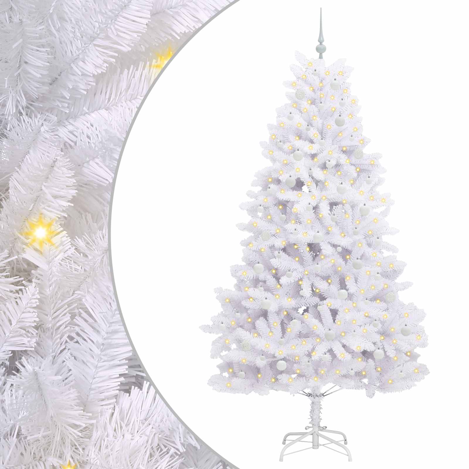 Kunstmatige Inklapbare Kerstboom Wit 240 cm PVC en staal