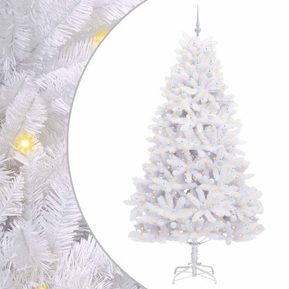 Kunstmatige Inklapbare Kerstboom Wit 240 cm PVC en staal