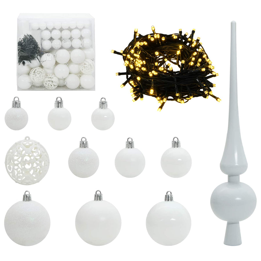 Kunstmatige Inklapbare Kerstboom Wit 240 cm PVC en staal