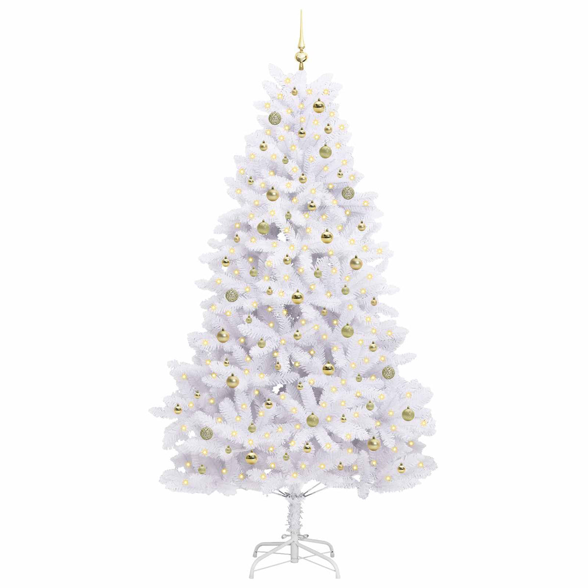 Kunstmatige Inklapbare Kerstboom Wit 240 cm PVC en staal