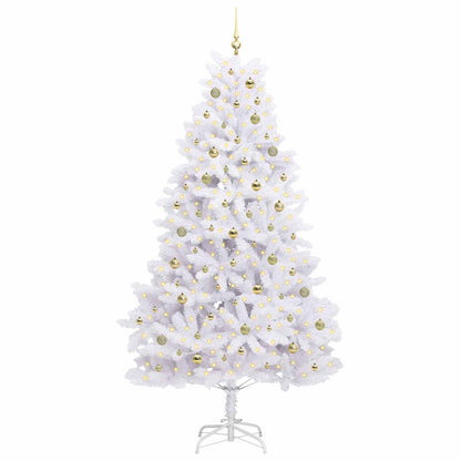 Kunstmatige Inklapbare Kerstboom Wit 240 cm PVC en staal