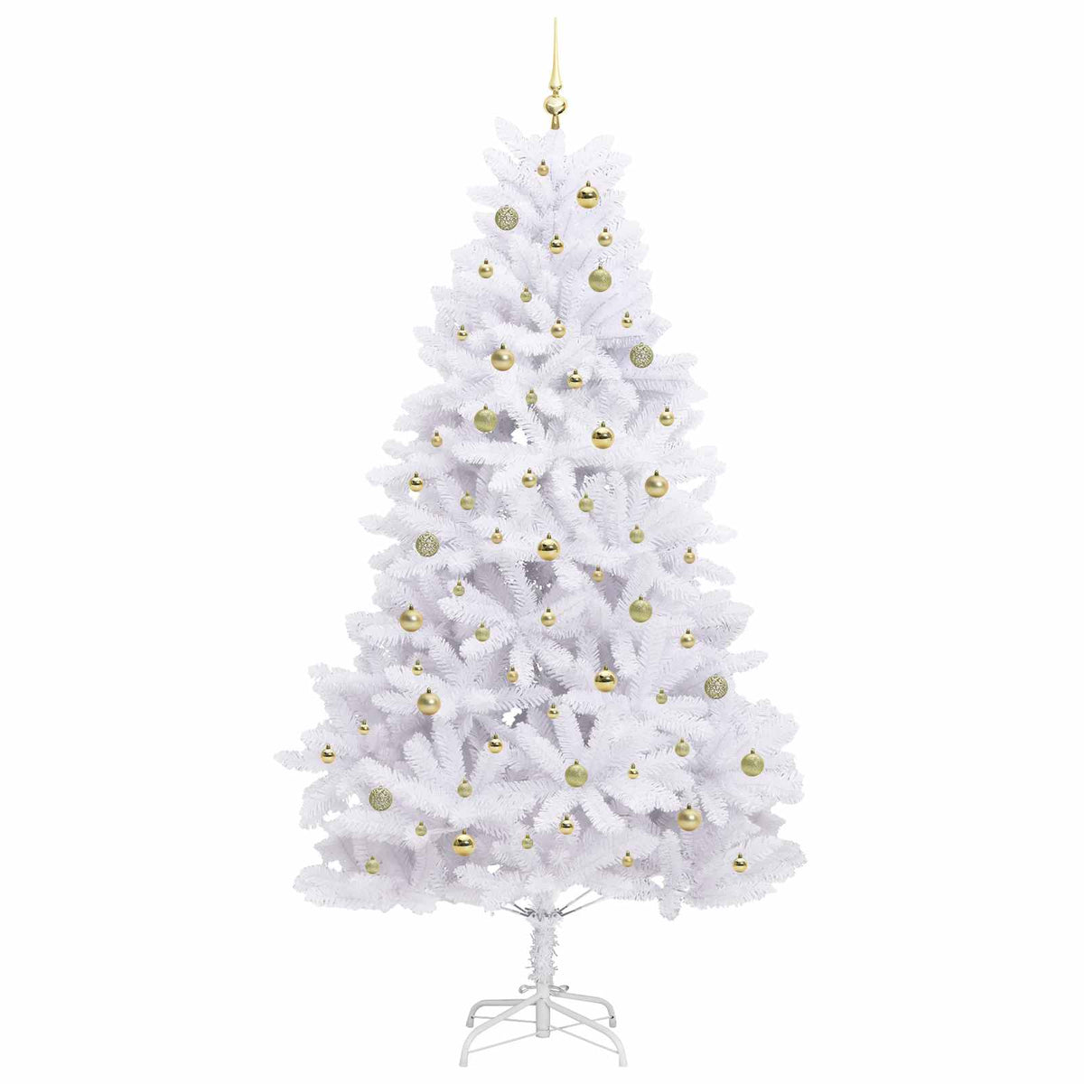 Kunstmatige Inklapbare Kerstboom Wit 240 cm PVC en staal