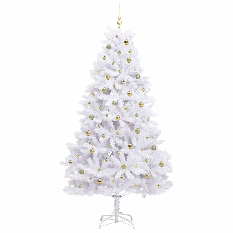 Kunstmatige Inklapbare Kerstboom Wit 240 cm PVC en staal