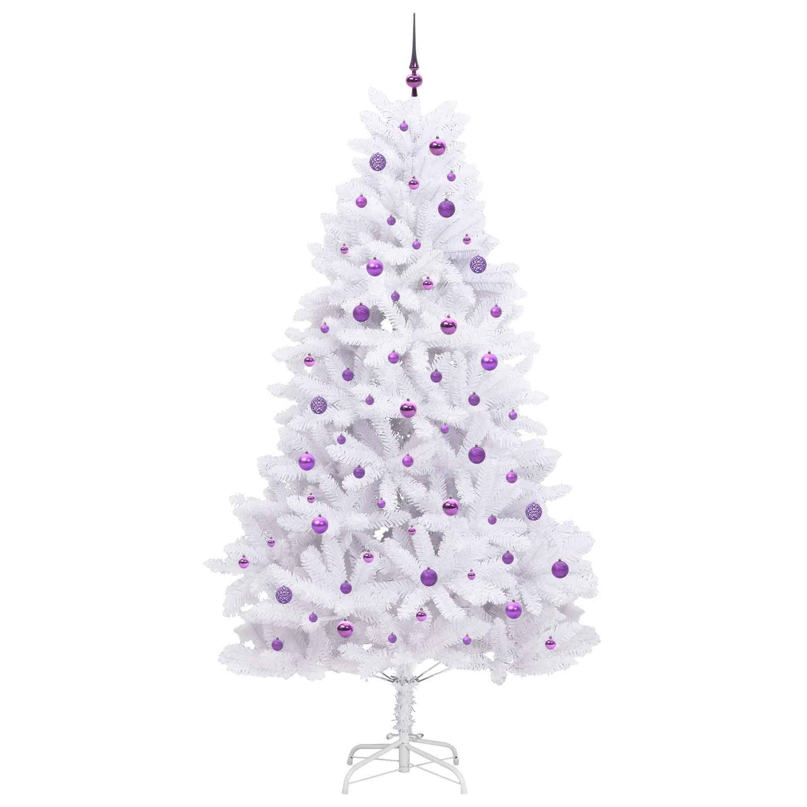 Kunstmatige Inklapbare Kerstboom Wit 240 cm PVC en staal