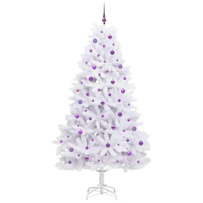 Kunstmatige Inklapbare Kerstboom Wit 240 cm PVC en staal