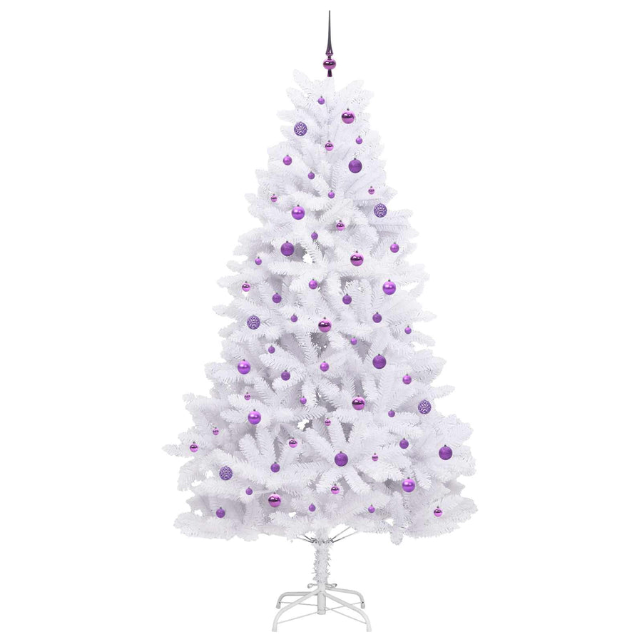 Kunstmatige Inklapbare Kerstboom Wit 240 cm PVC en staal