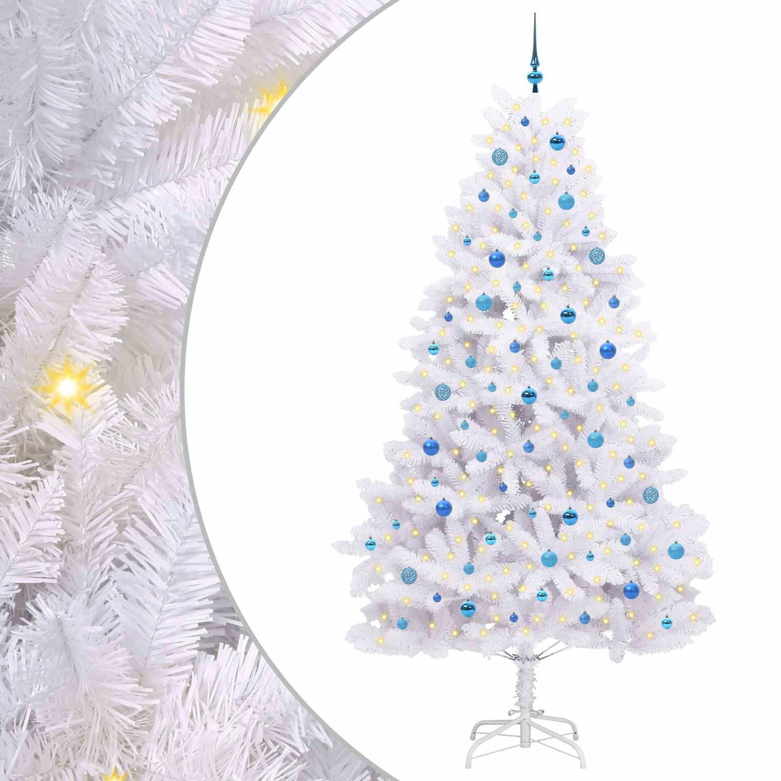 Kunstmatige Inklapbare Kerstboom Wit 240 cm PVC en staal