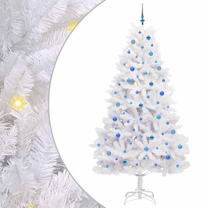 Kunstmatige Inklapbare Kerstboom Wit 240 cm PVC en staal