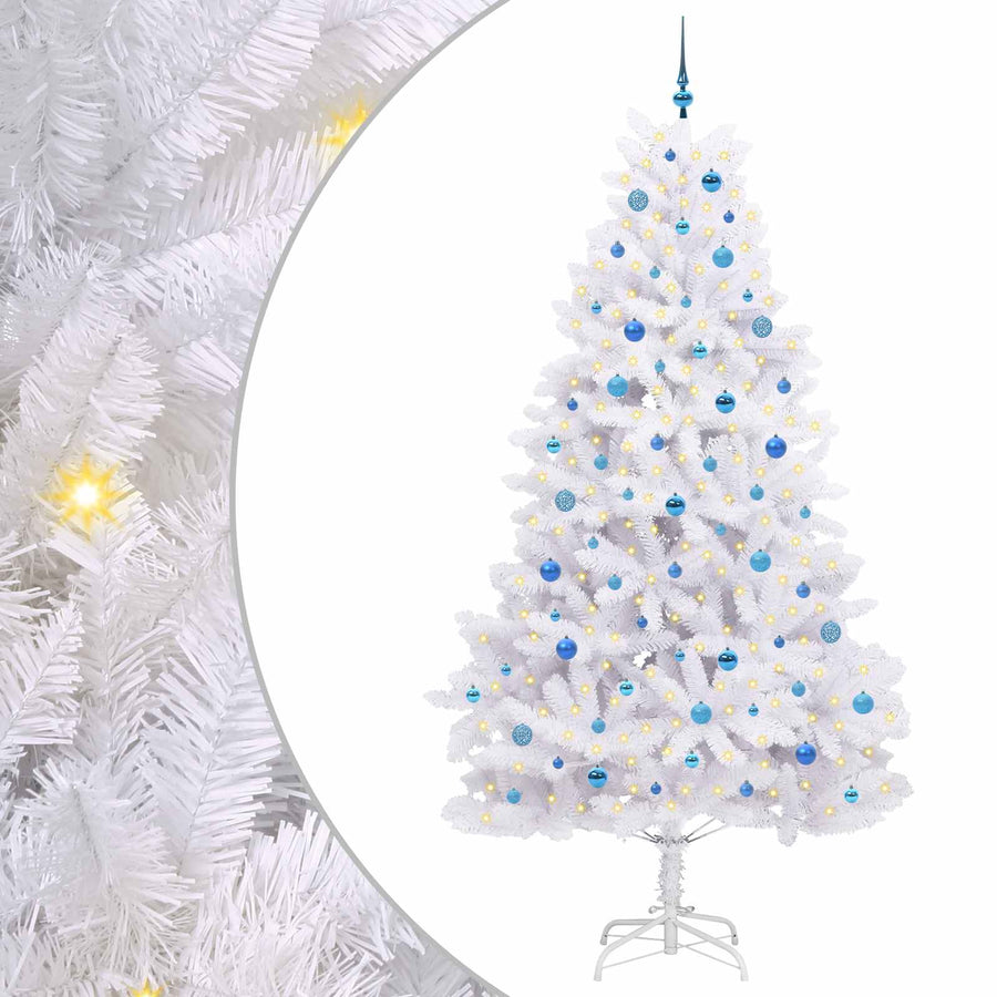 Kunstmatige Inklapbare Kerstboom Wit 240 cm PVC en staal