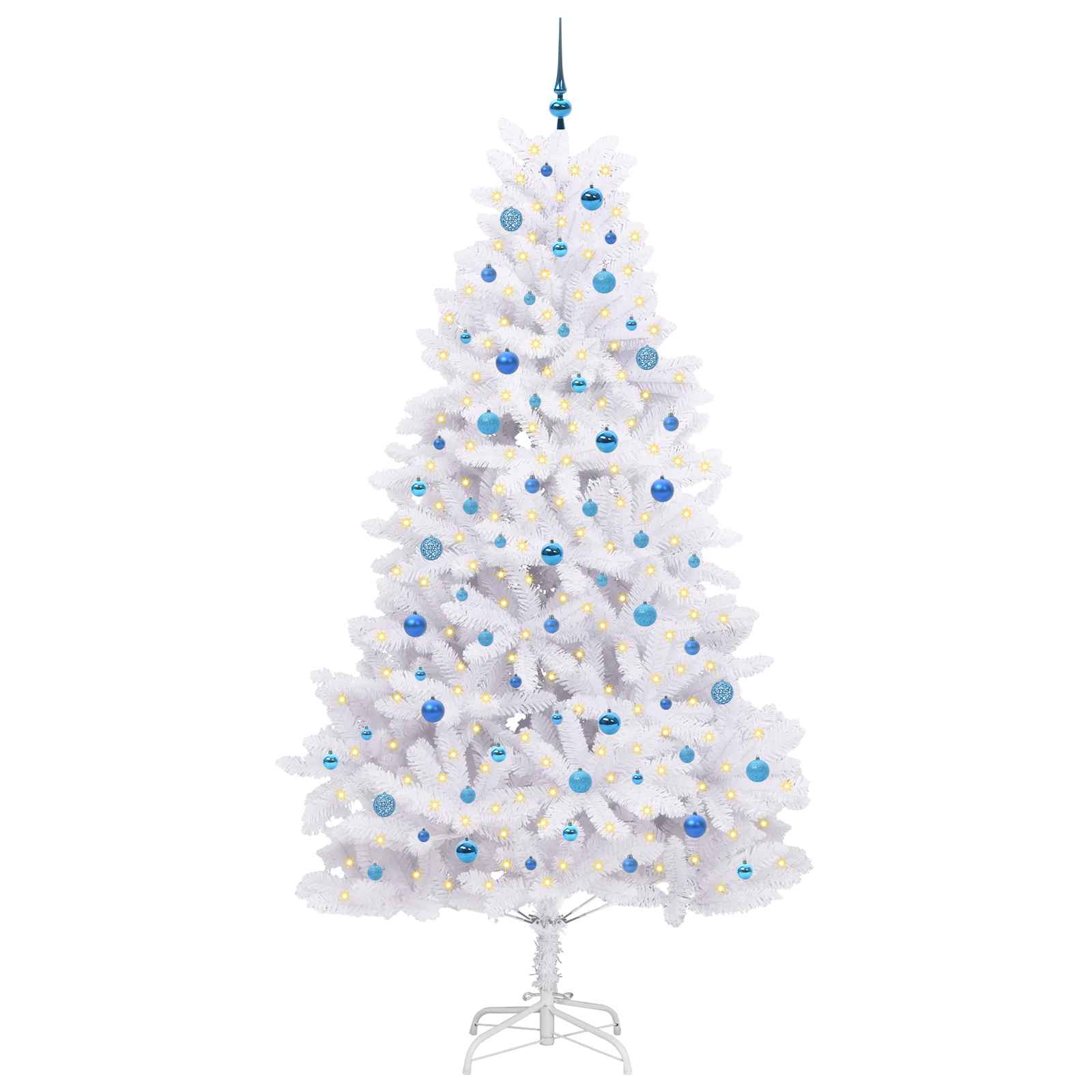 Kunstmatige Inklapbare Kerstboom Wit 240 cm PVC en staal