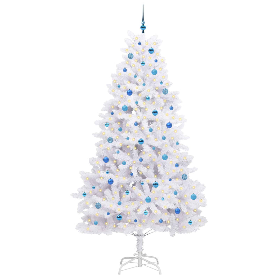 Kunstmatige Inklapbare Kerstboom Wit 240 cm PVC en staal
