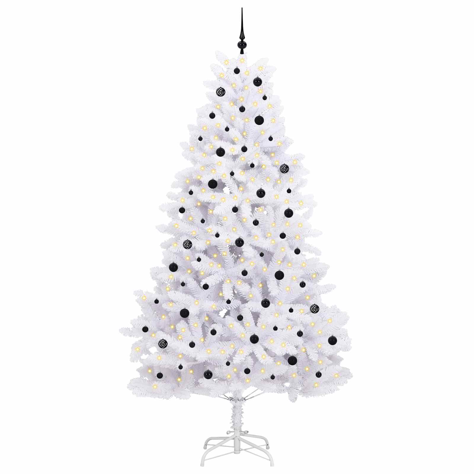 Kunstmatige Inklapbare Kerstboom Wit 270 cm PVC en staal