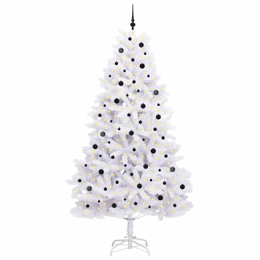 Kunstmatige Inklapbare Kerstboom Wit 270 cm PVC en staal