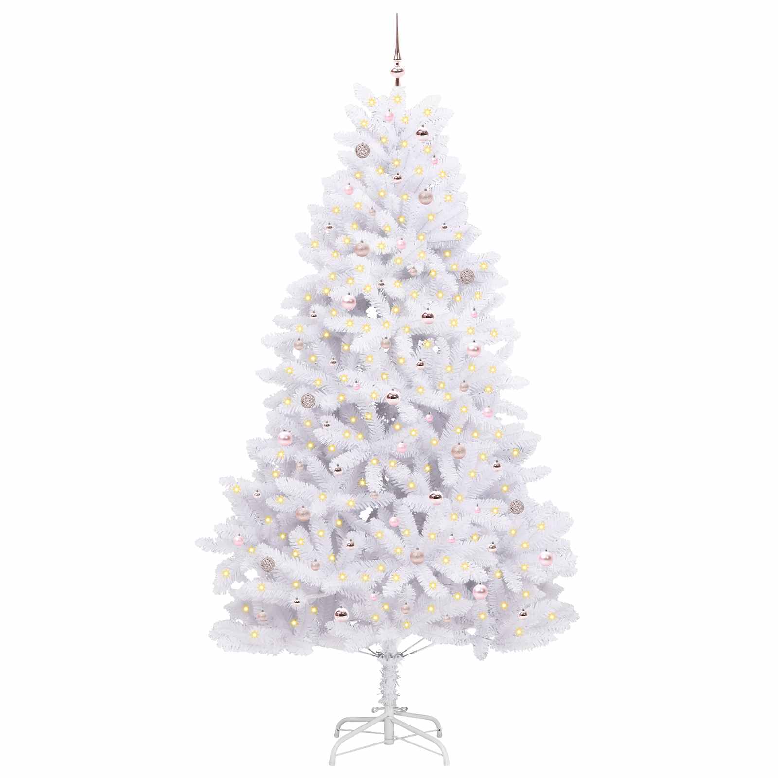 Kunstmatige Inklapbare Kerstboom Wit 270 cm PVC en staal