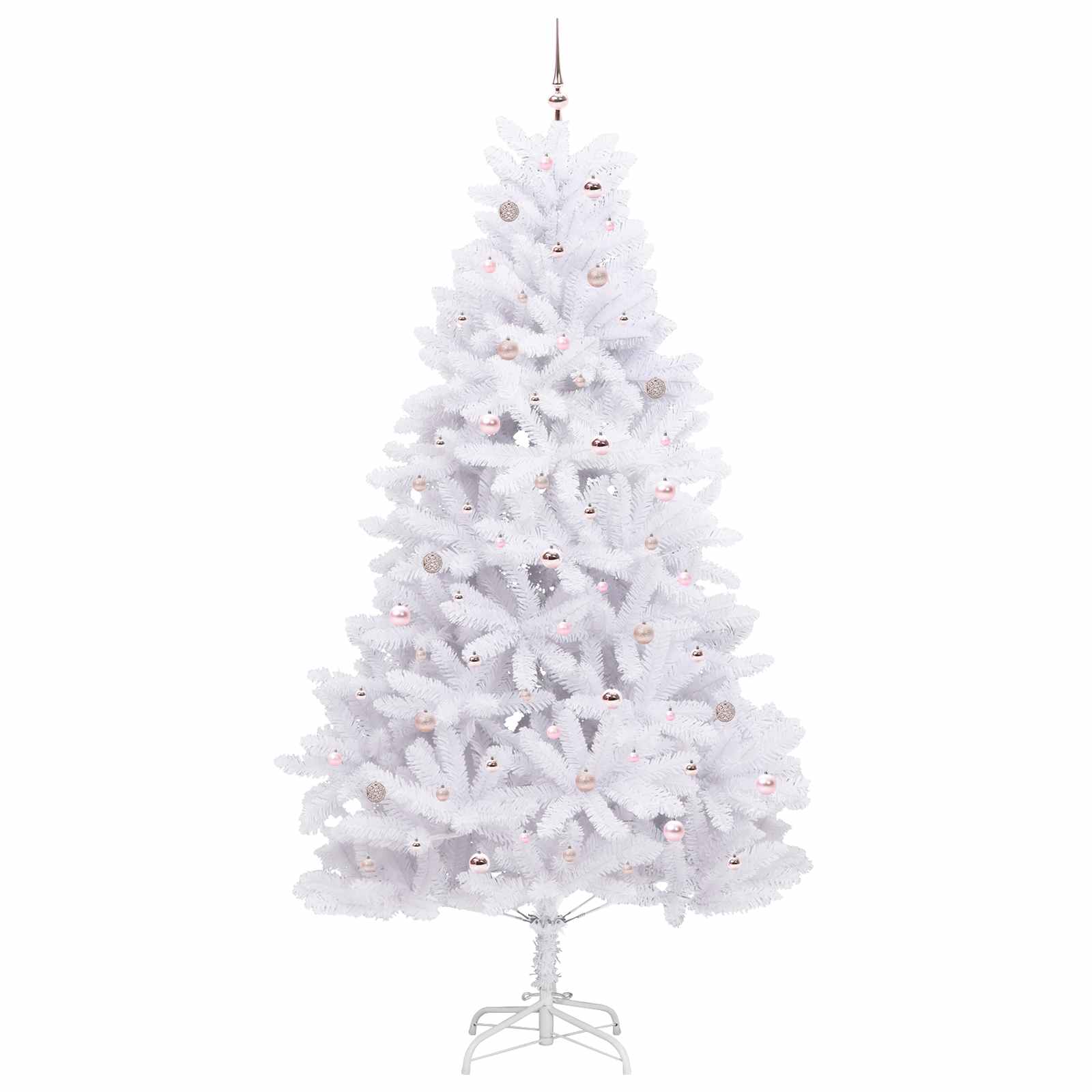 Kunstmatige Inklapbare Kerstboom Wit 270 cm PVC en staal