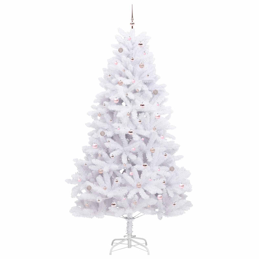 Kunstmatige Inklapbare Kerstboom Wit 270 cm PVC en staal