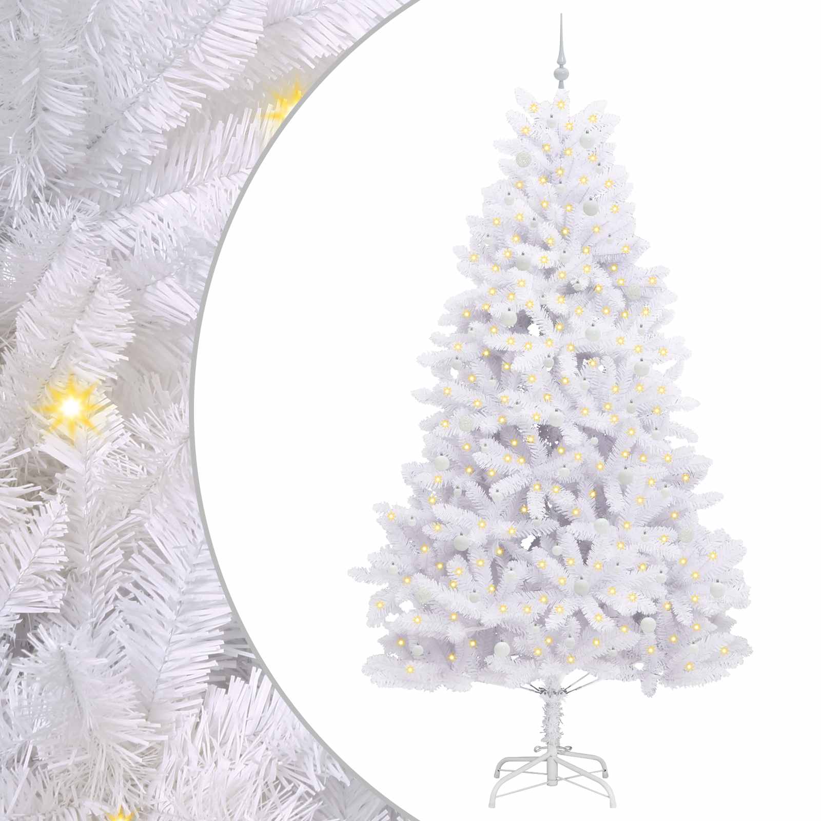 Kunstmatige Inklapbare Kerstboom Wit 270 cm PVC en staal