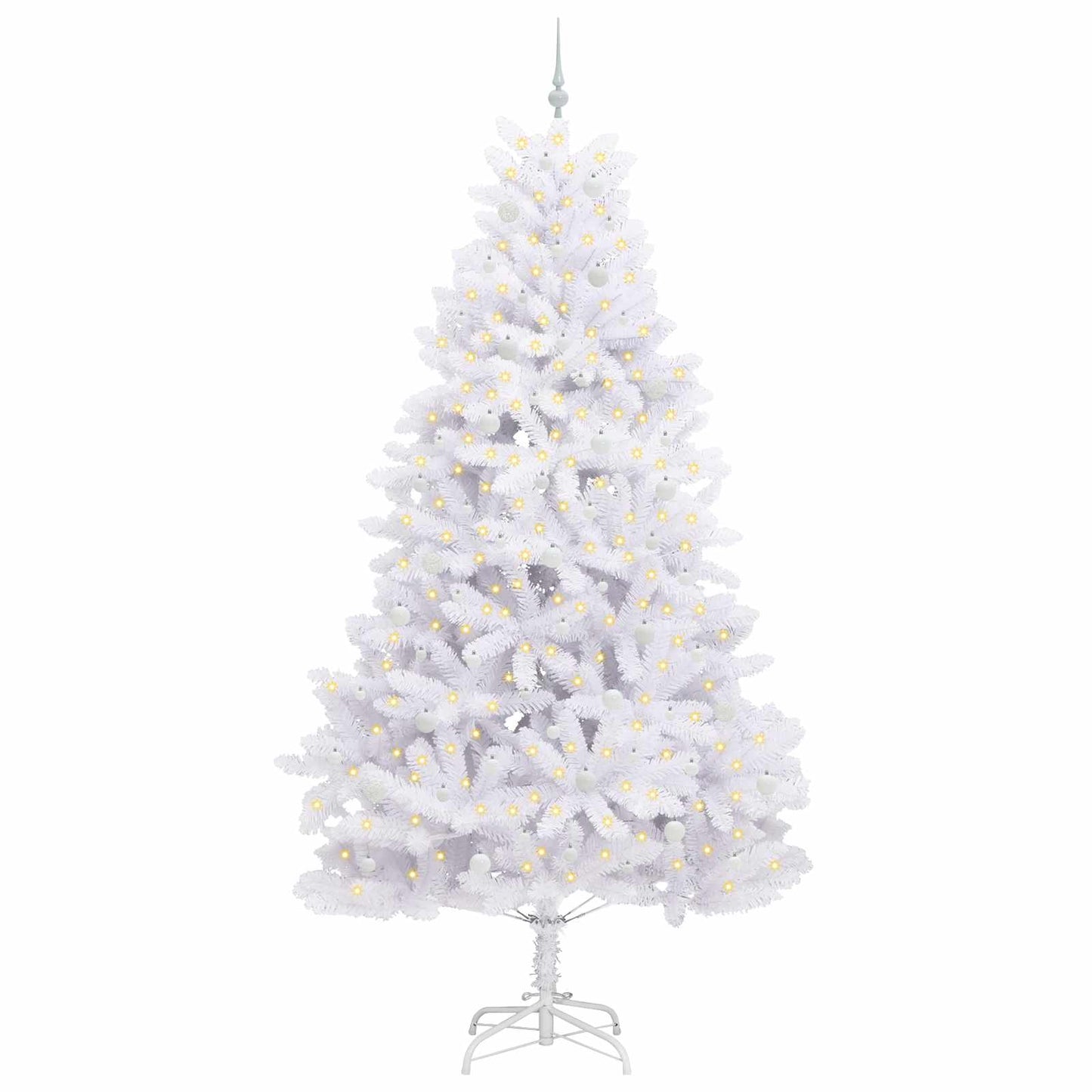 Kunstmatige Inklapbare Kerstboom Wit 270 cm PVC en staal