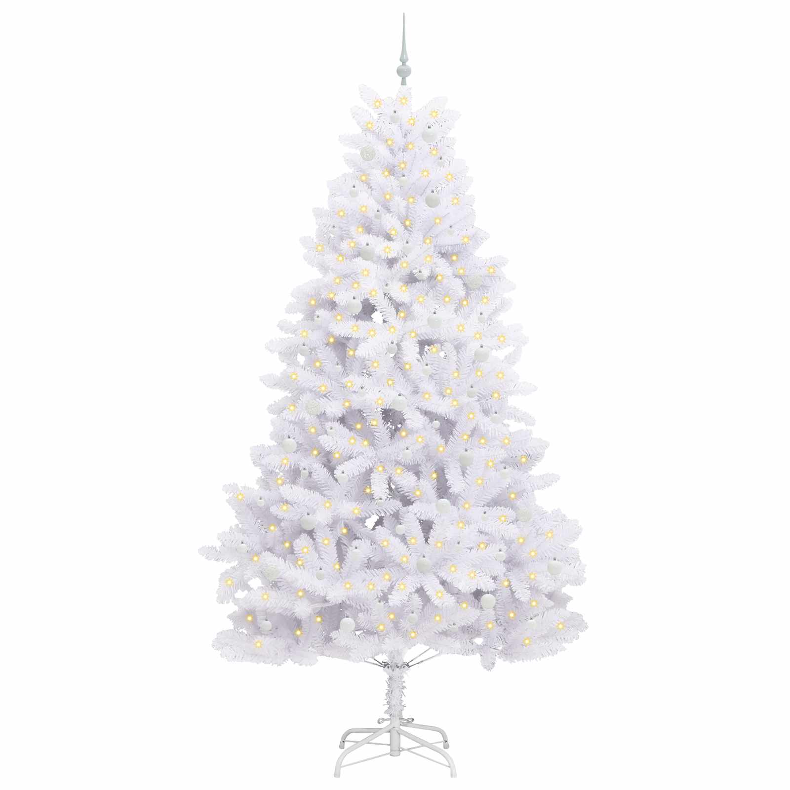 Kunstmatige Inklapbare Kerstboom Wit 270 cm PVC en staal