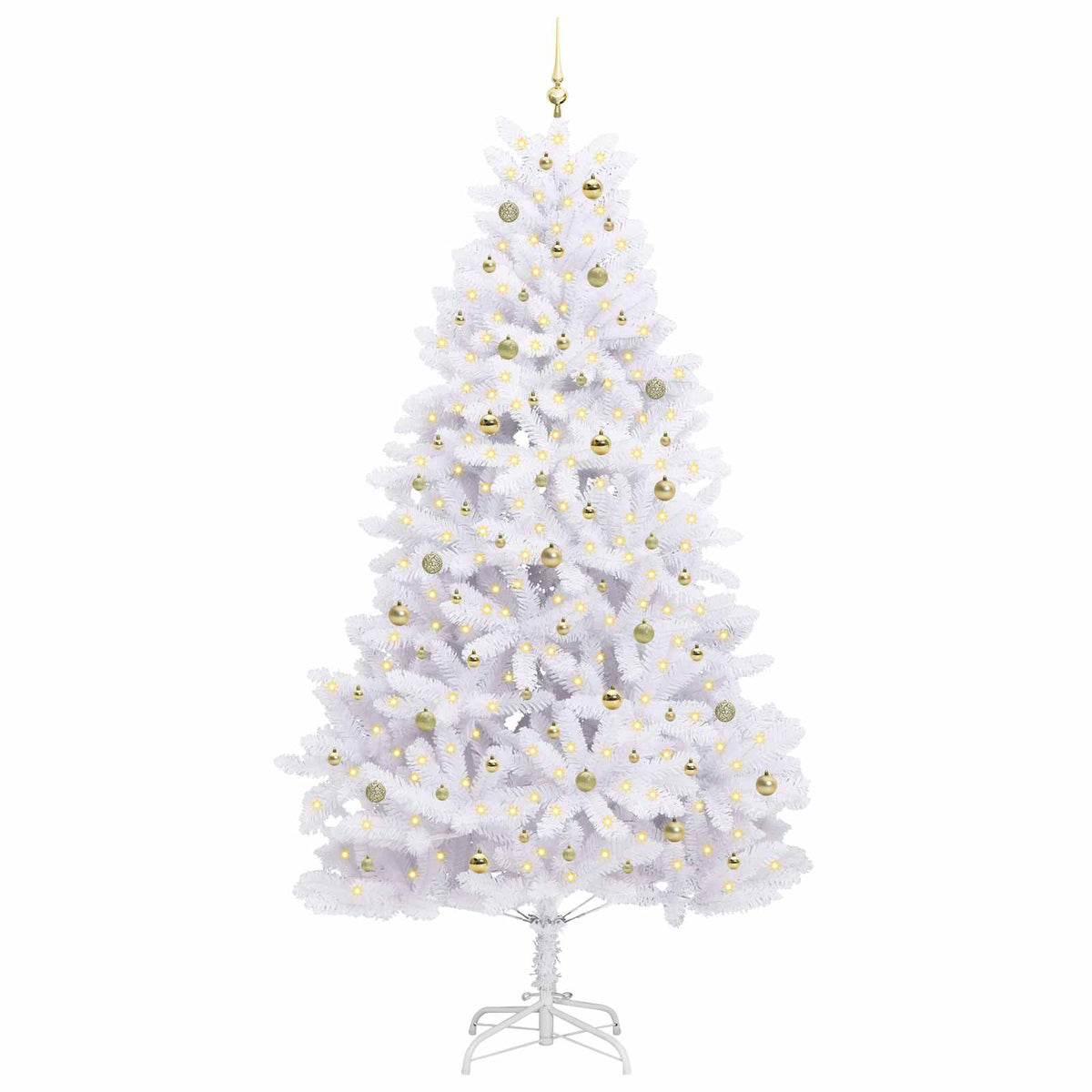 Kunstmatige Inklapbare Kerstboom Wit 270 cm PVC en staal