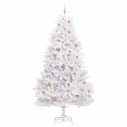 Kunstmatige Inklapbare Kerstboom Wit 270 cm PVC en staal