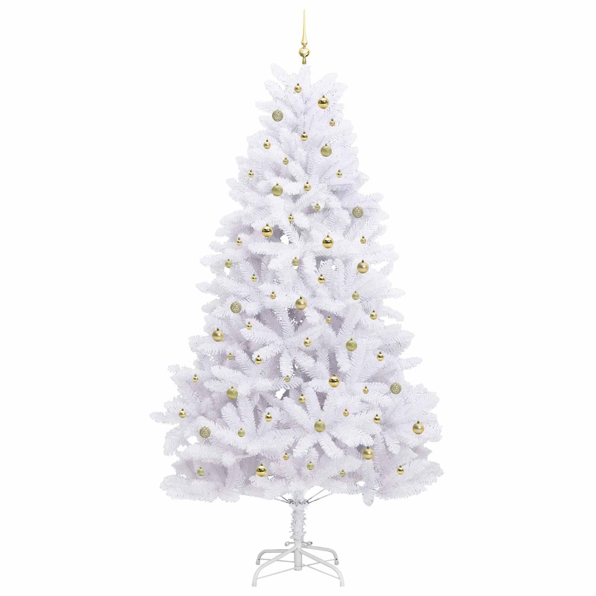 Kunstmatige Inklapbare Kerstboom Wit 270 cm PVC en staal