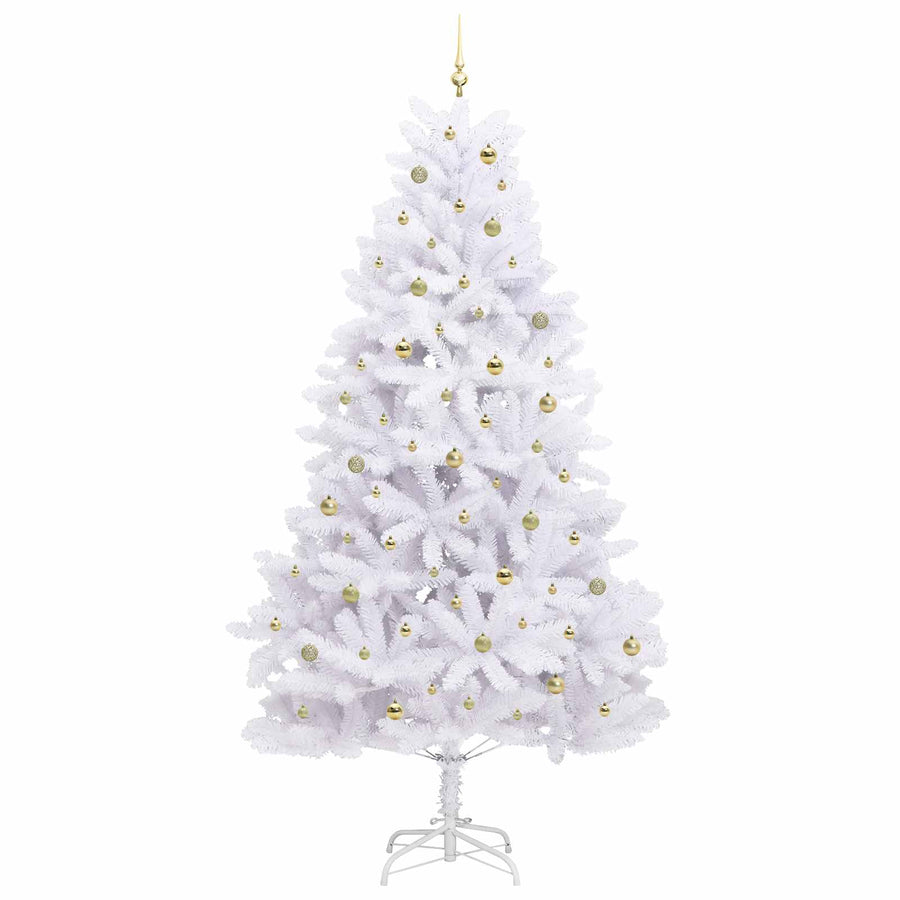 Kunstmatige Inklapbare Kerstboom Wit 270 cm PVC en staal