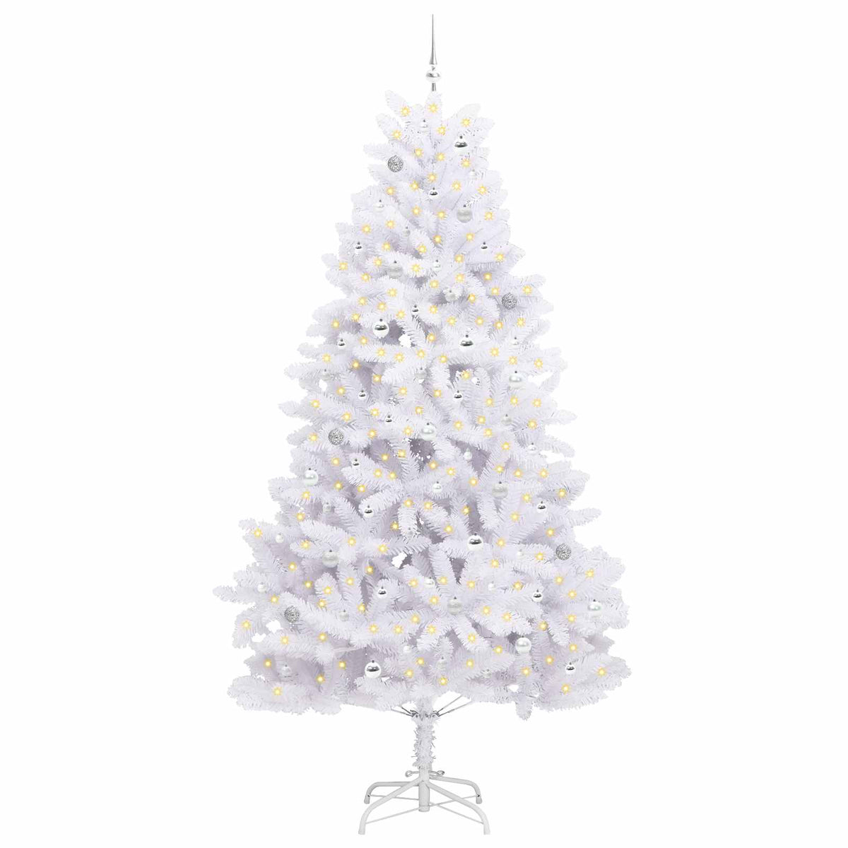 Kunstmatige Inklapbare Kerstboom Wit 270 cm PVC en staal
