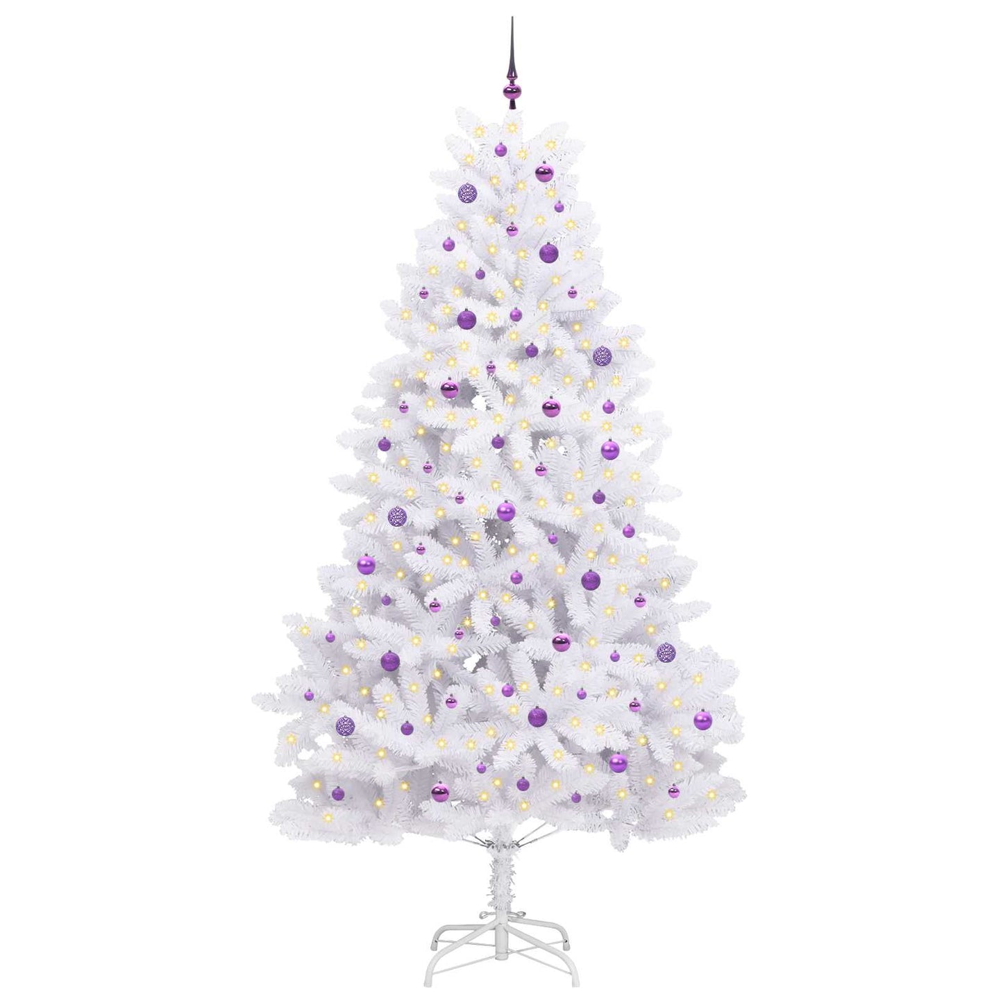 Kunstmatige Inklapbare Kerstboom Wit 270 cm PVC en staal