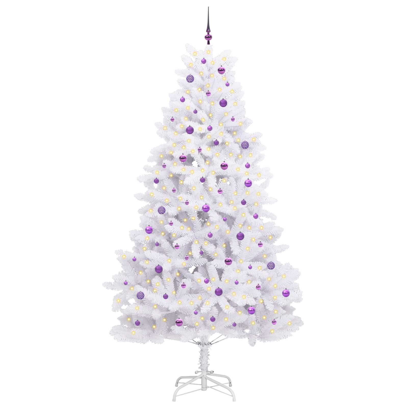 Kunstmatige Inklapbare Kerstboom Wit 270 cm PVC en staal