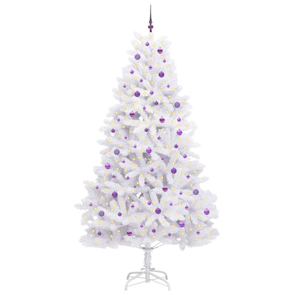 Kunstmatige Inklapbare Kerstboom Wit 270 cm PVC en staal