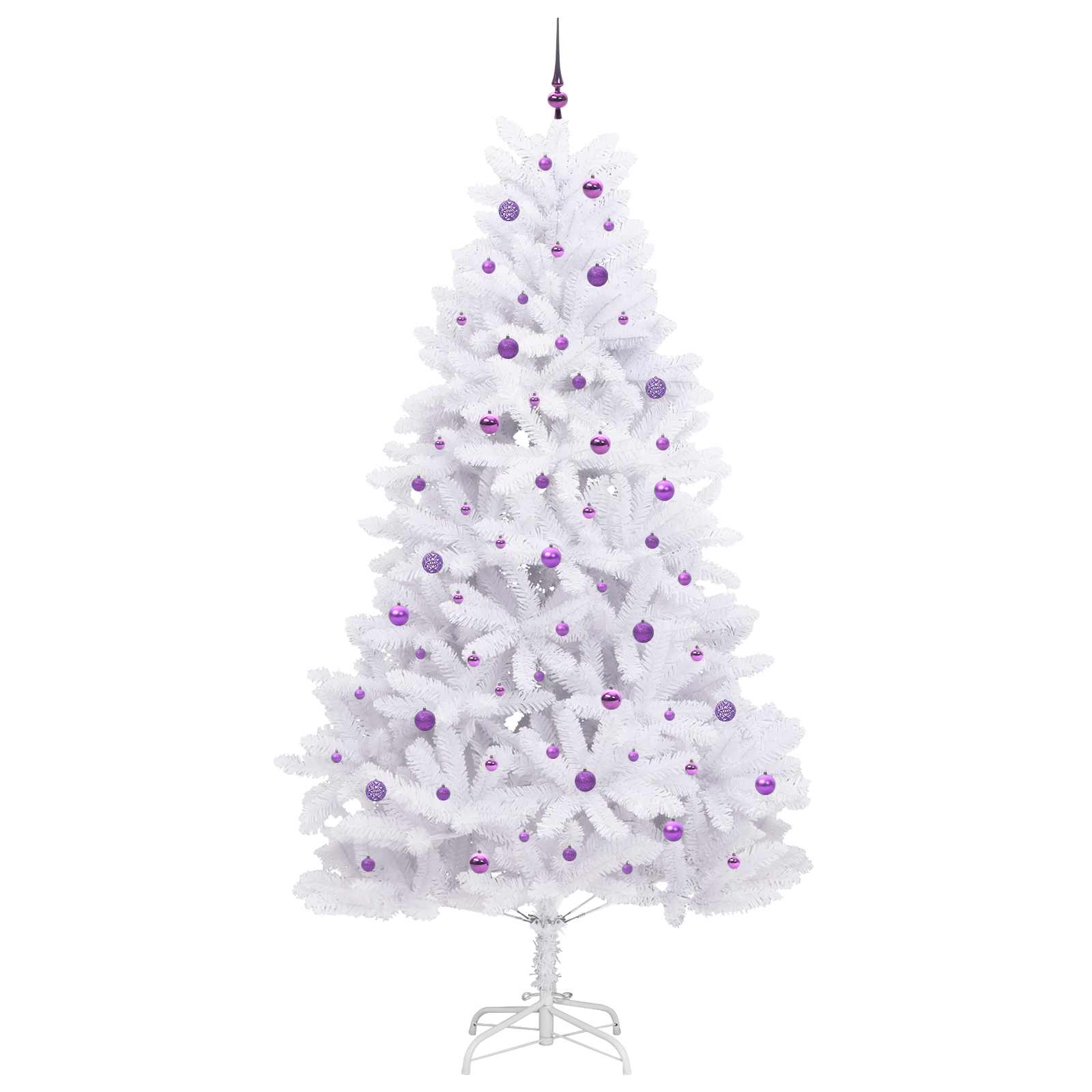Kunstmatige Inklapbare Kerstboom Wit 270 cm PVC en staal