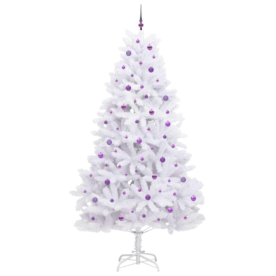 Kunstmatige Inklapbare Kerstboom Wit 270 cm PVC en staal