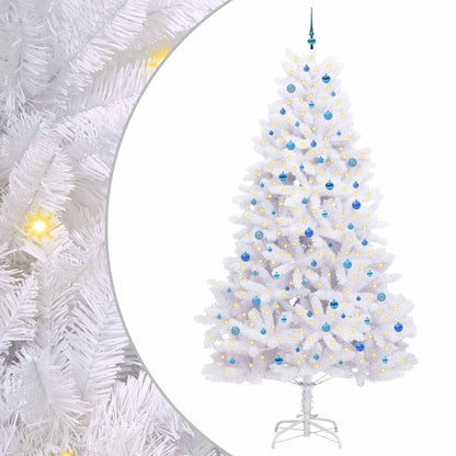 Kunstmatige Inklapbare Kerstboom Wit 270 cm PVC en staal