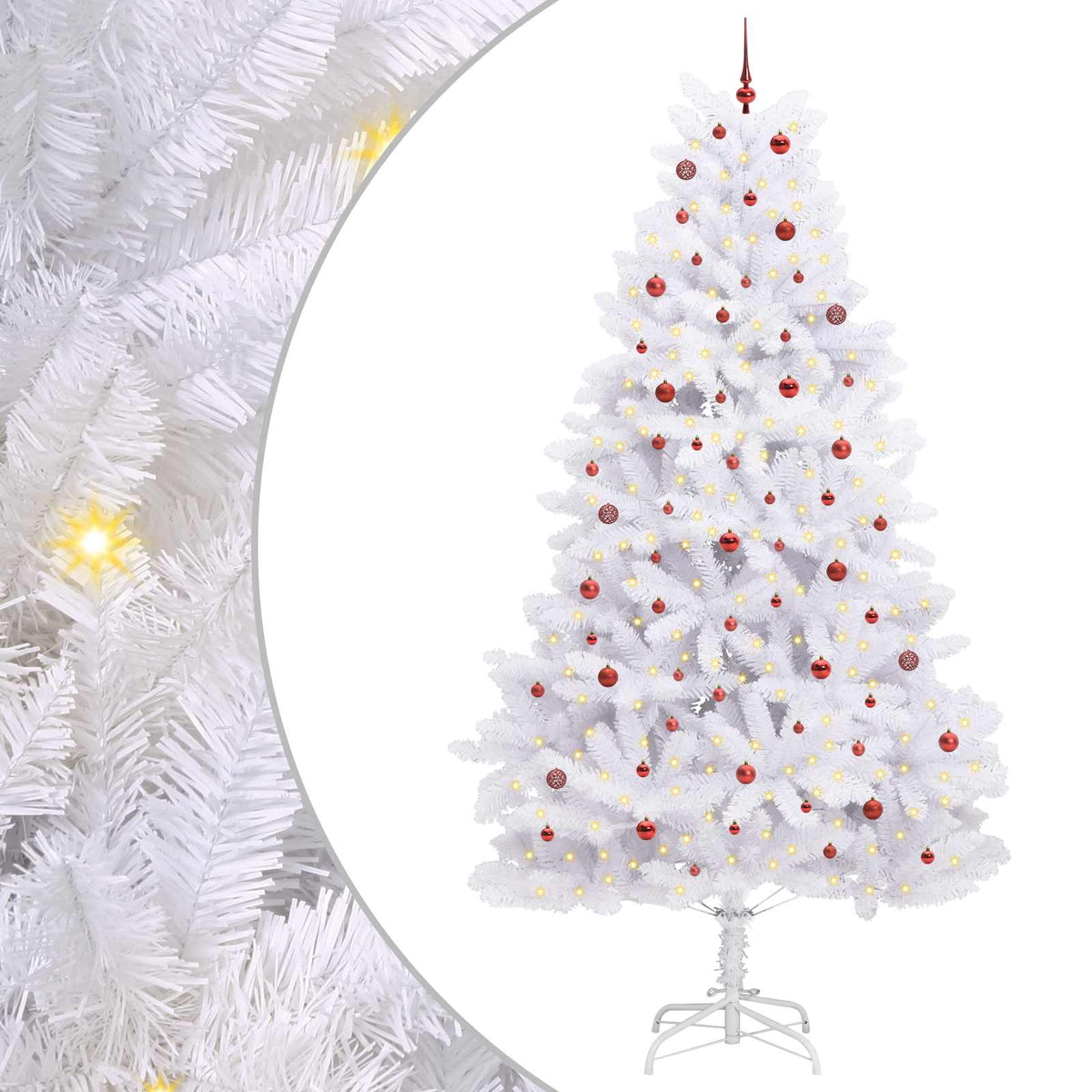 Kunstmatige Inklapbare Kerstboom Wit 300 cm PVC en staal